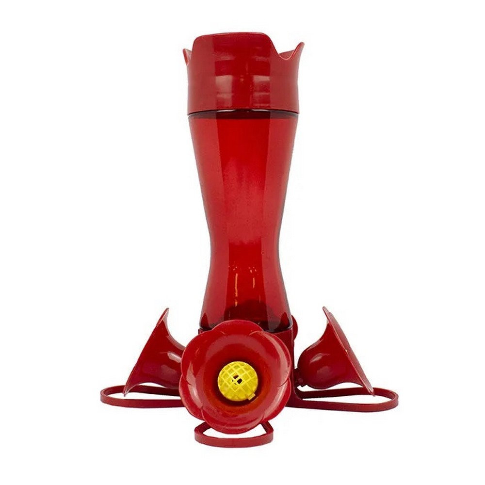 Pinch Waist Red Glass Feeder