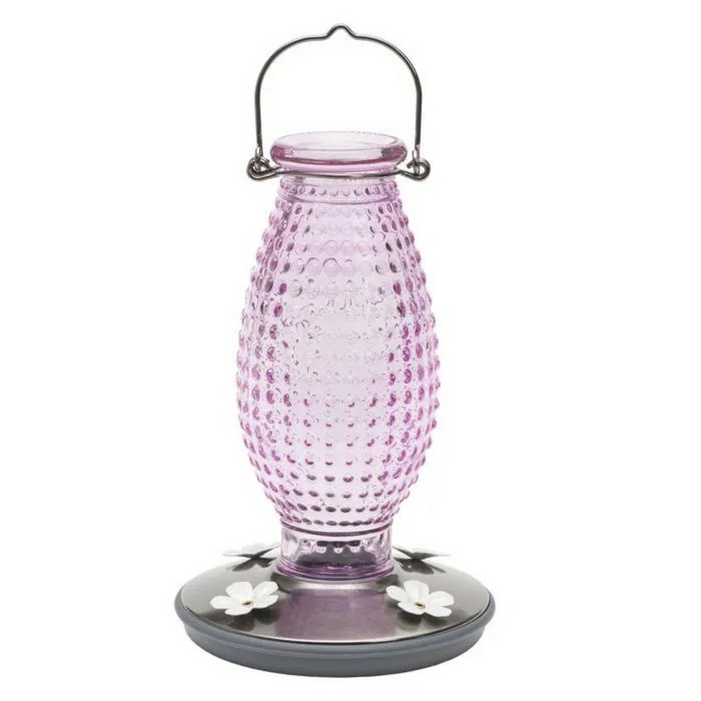 Pale Cranberry Hobnail Hummingbird Feeder