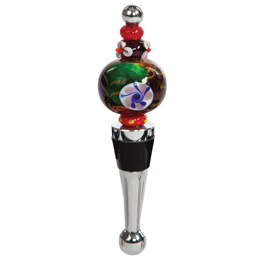 Glass Bottle Stopper Beaded Round