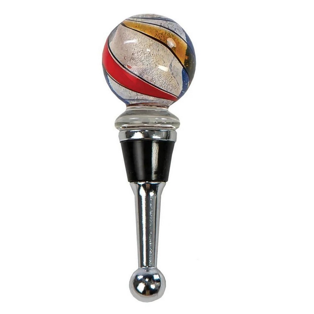 Glass Bottle Stopper Red Globe
