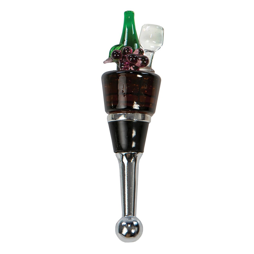 Glass Bottle Stopper Wine Barrel