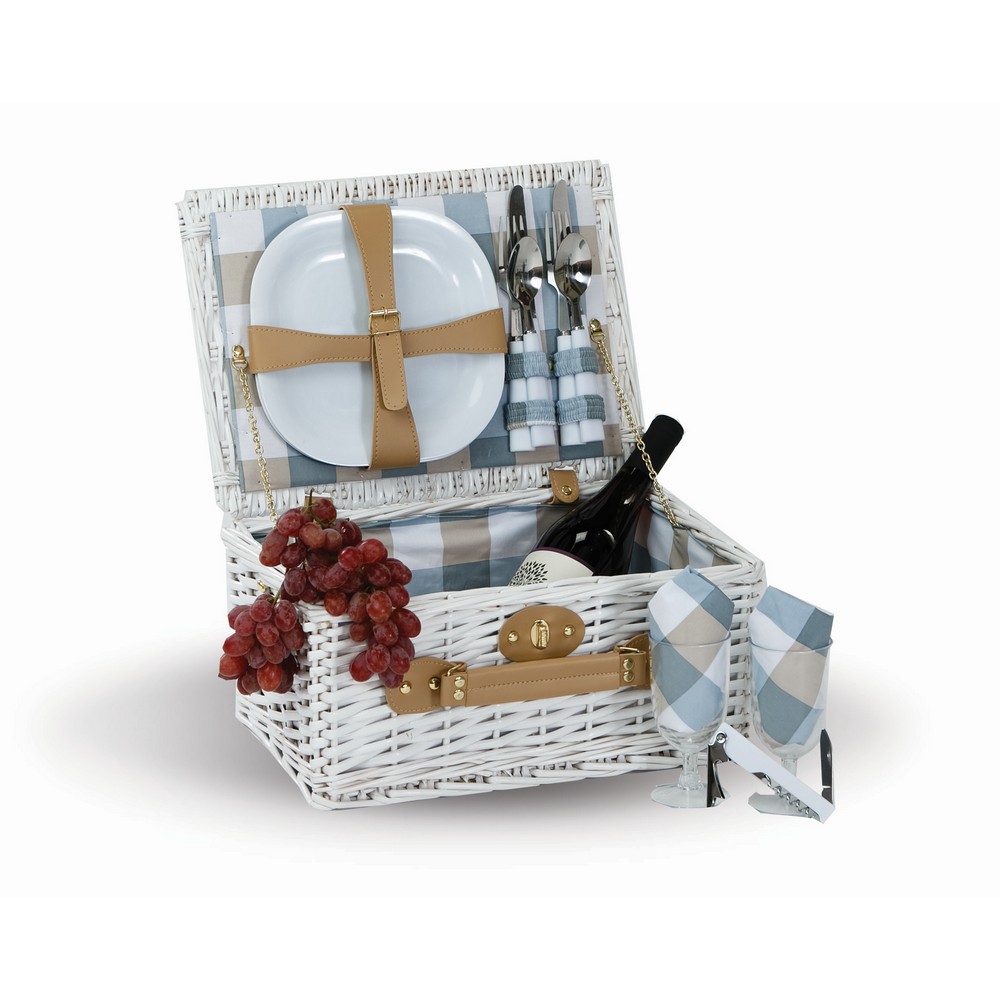 BoothBay 2 Person Picnic Basket White
