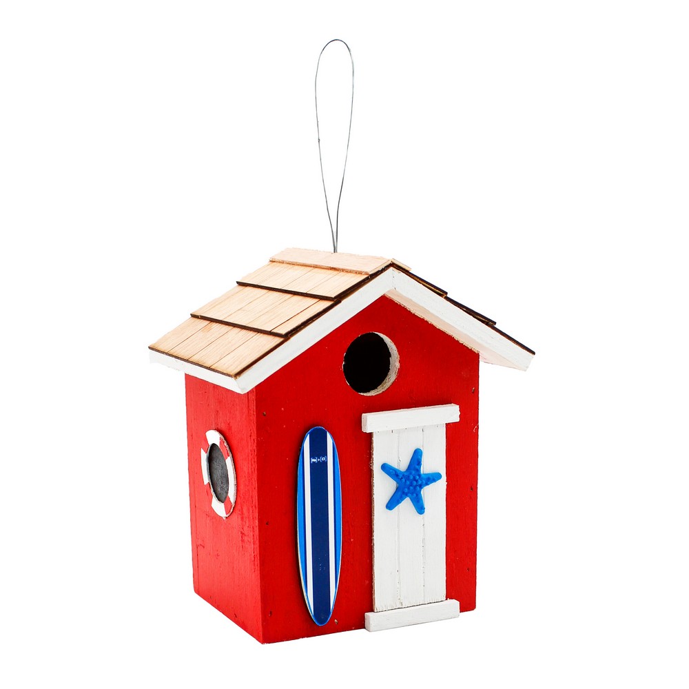 Red Coastal Cabana Birdhouse