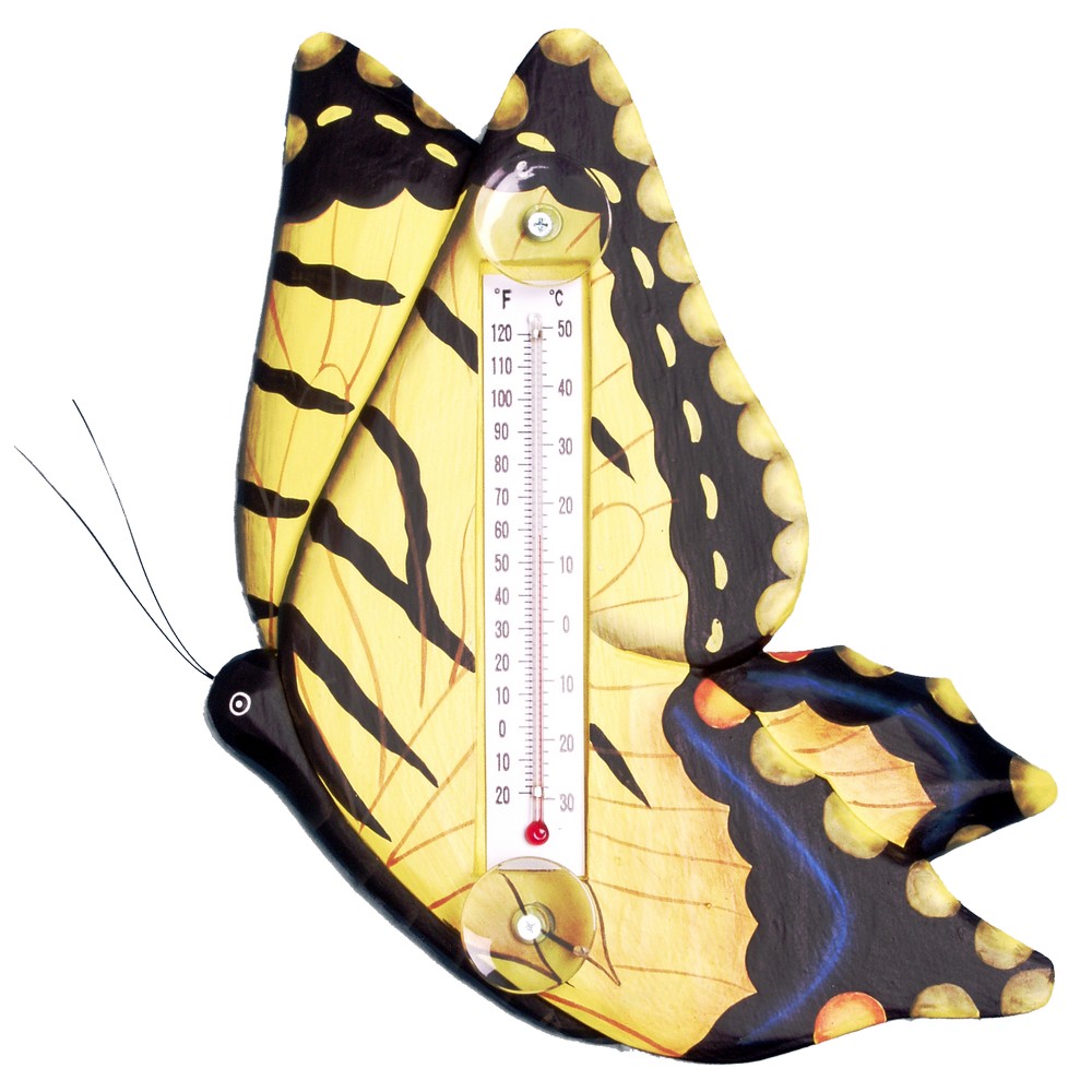 Yellow Swallowtailed Butterfly Small Window Thermometer