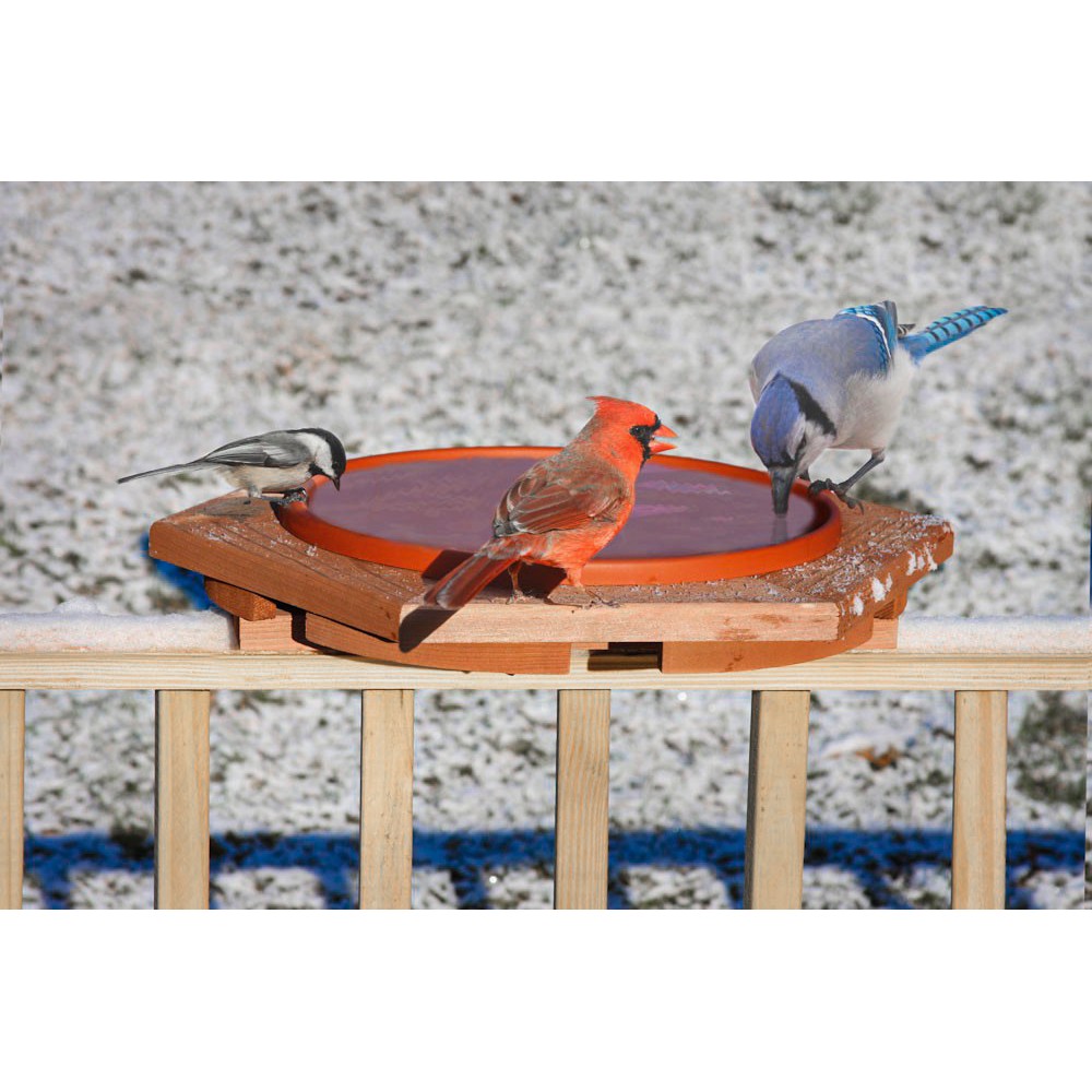 Cedar Heated Deck Bird Bath