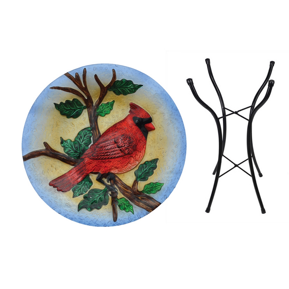 Majestic Cardinal Bird Bath with stand