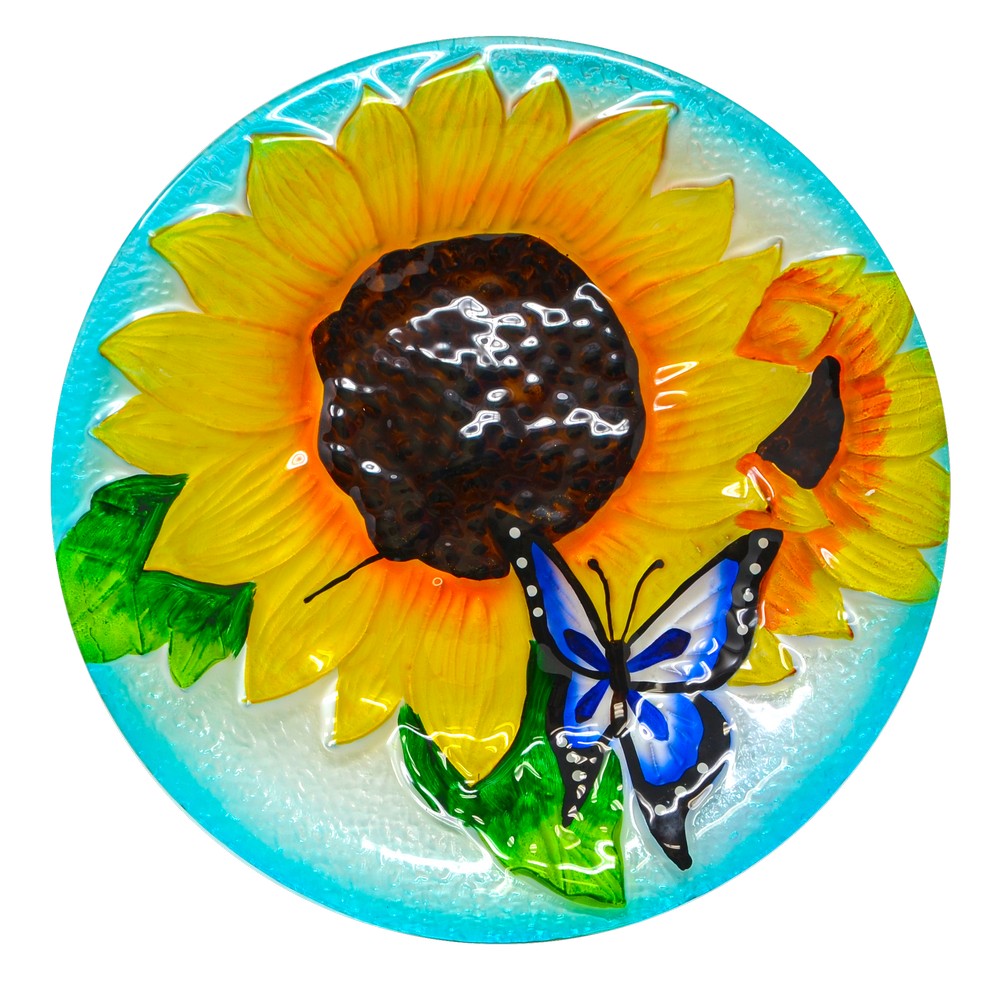 Blooming Sunflower Bird Bath