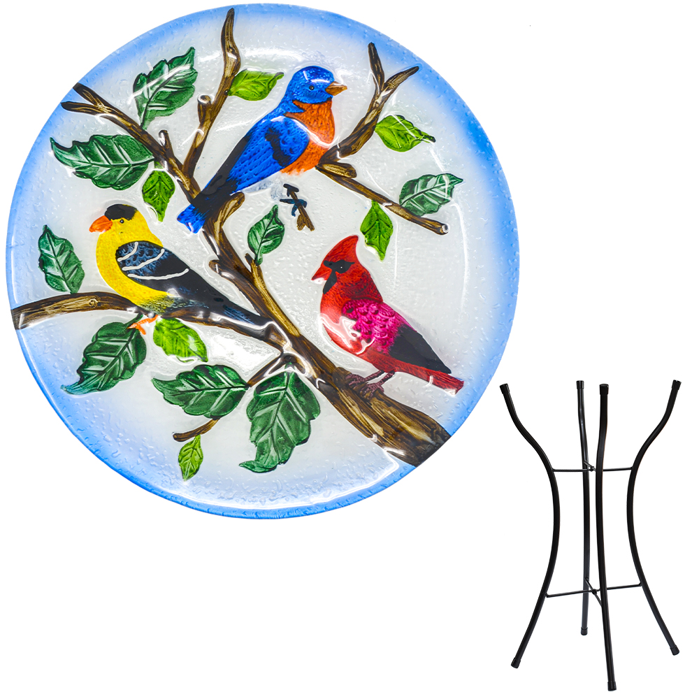Songbird Trio Bird Bath with Stand