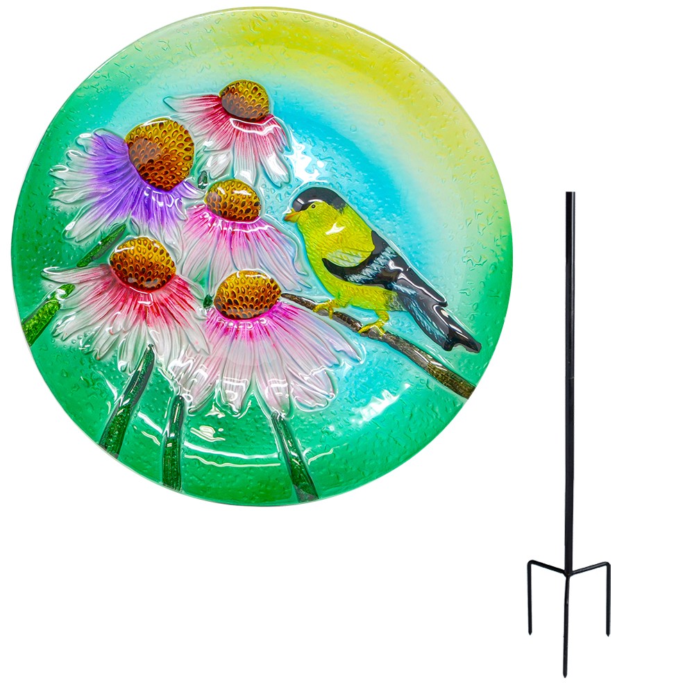 Goldfinch Staked Bird Bath