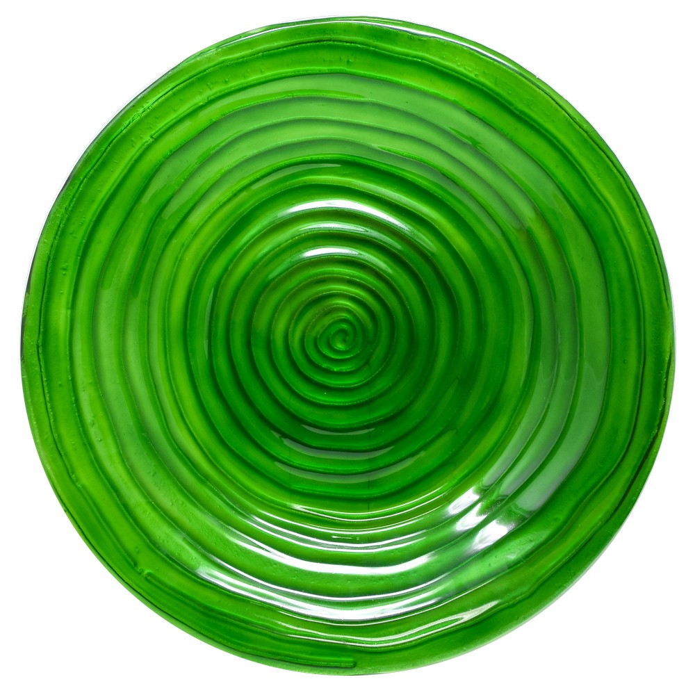 Hunter Green Glass Bird Bath