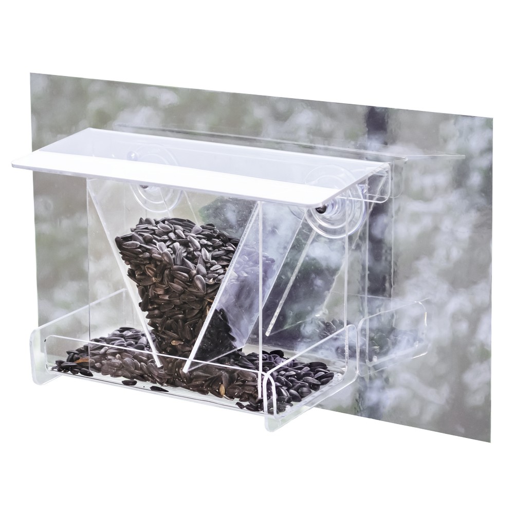 Clear View Hopper Mirrored Window Feeder
