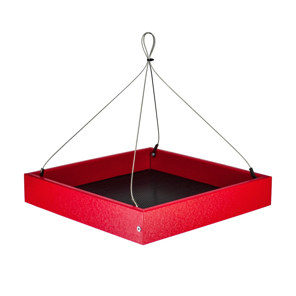Red Hanging Platform Feeder