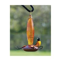 Oriole Feeder Cut Glass Amber