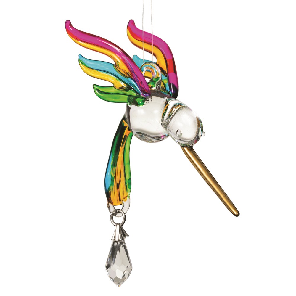 Fantasy Glass Hummingbird Tropical Suncatcher